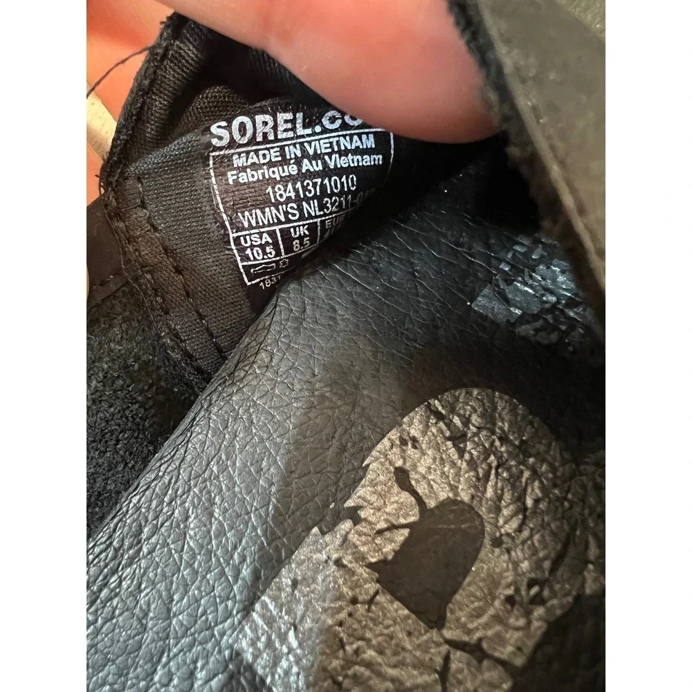 Sorel Black‎ Leather Ella Slip On Flats Minimalist Comfort 10.5 NL3211-010